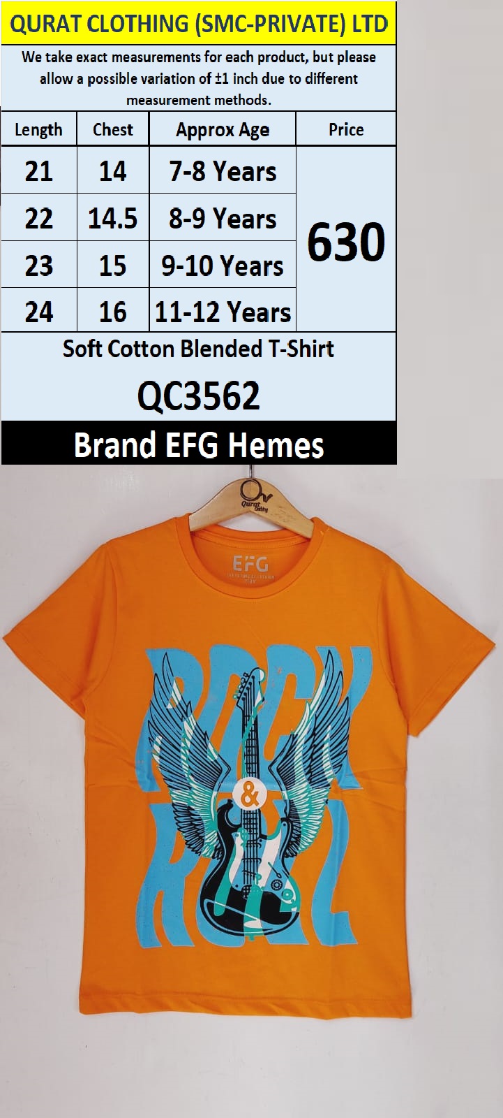 EFG Hemes Brand Soft Cotton Blended T-shirts QC3562