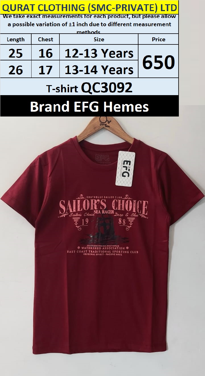 EFG Hemes Brand Cotton Blended T-shirt QC3092
