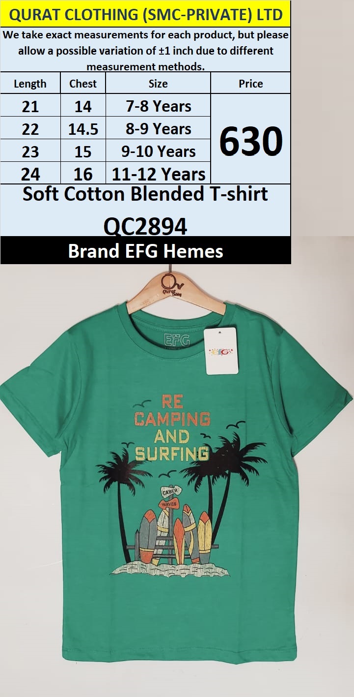 Soft Cotton Blended T-Shirt QC2894  Brand EFG Hemes