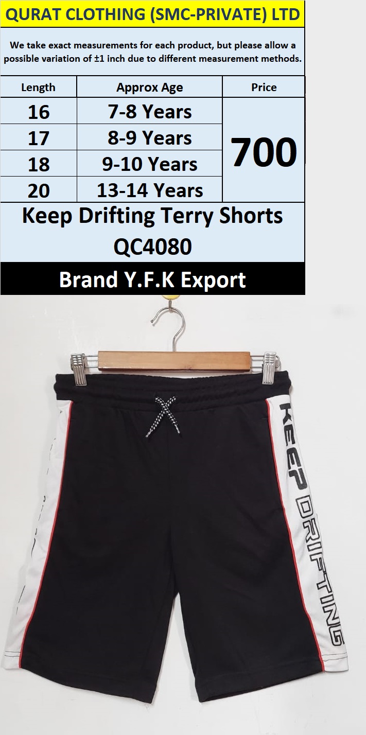 YFK Brand Keep Drifting Terry Shorts QC4080 