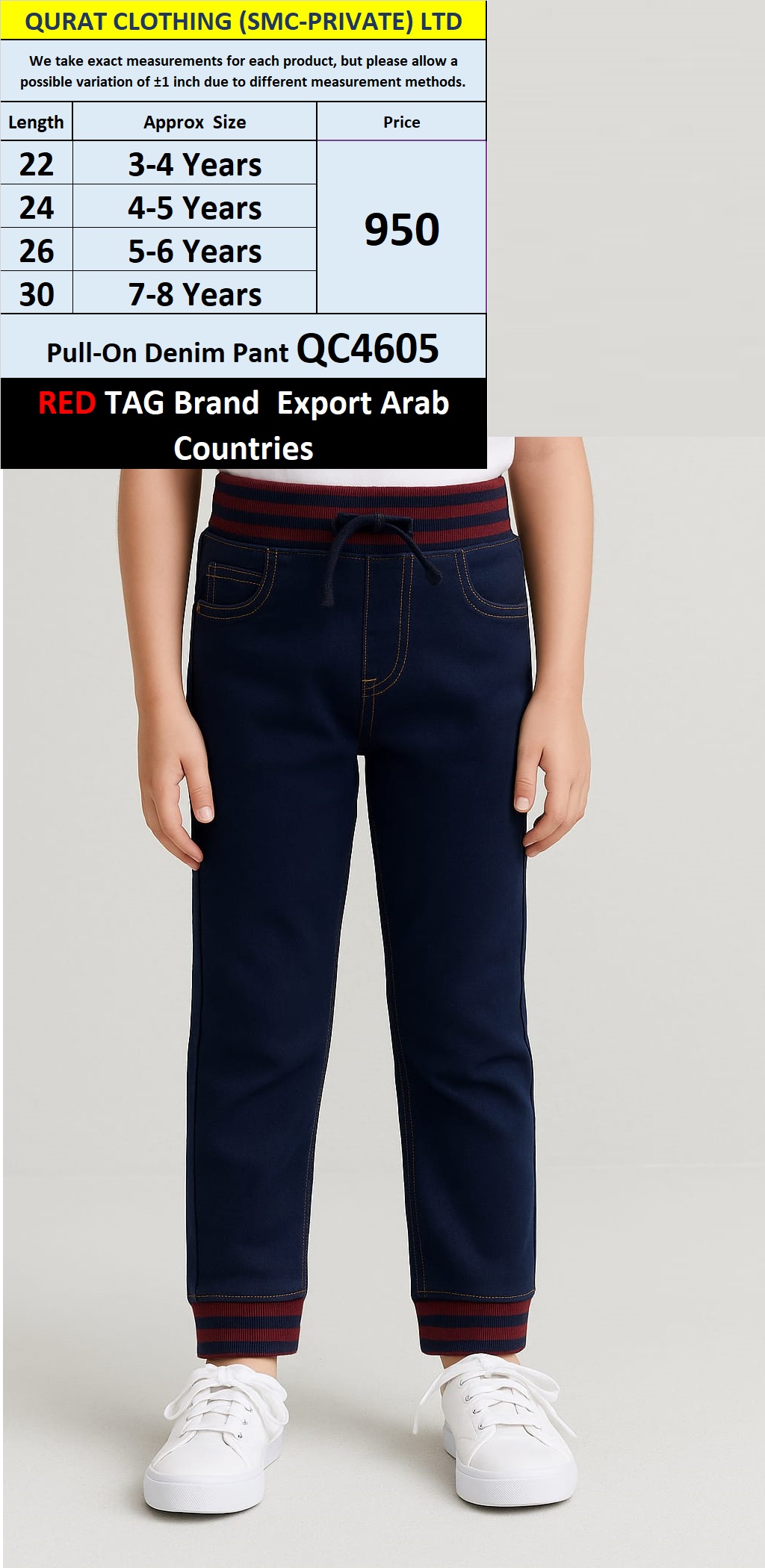 Pull-On Denim Pant Brand RED TAG Export Arab Countries - QC4605