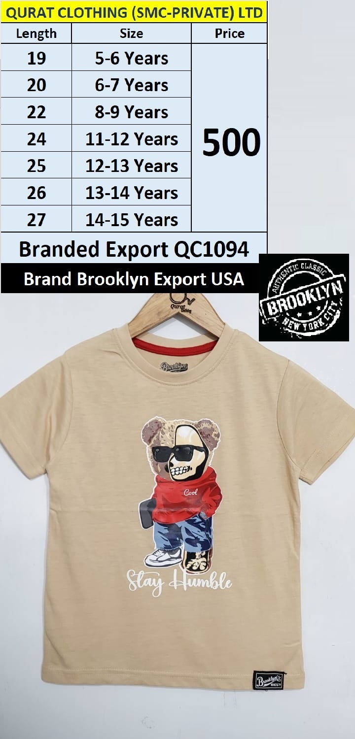 Brooklyn Brand Stay Humble T-shirt QC1094 Export New York