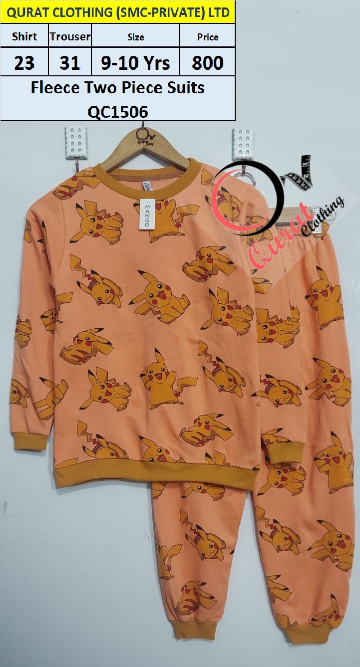 Pink Pokemon Pikachu Fleece Two Piece Suits QC1506