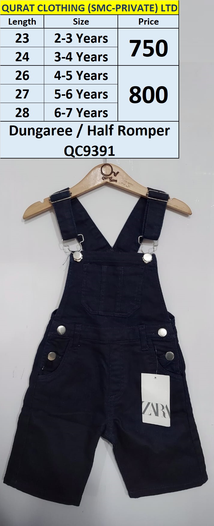 Dungaree / Half Romper QC9391 (Small Group)