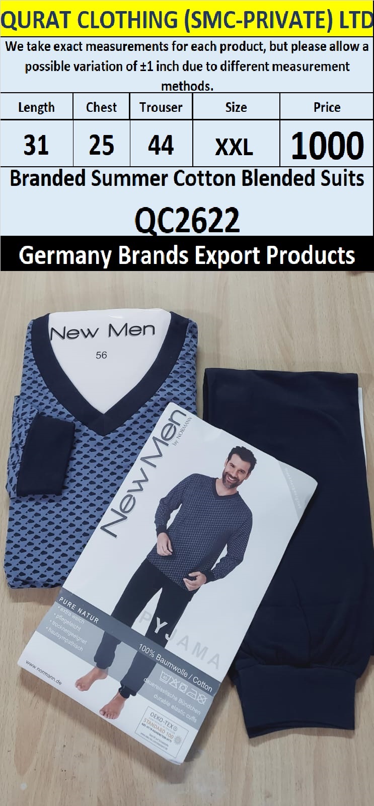 International Brands Summer Cotton Blended Suits Export Germany QC2622