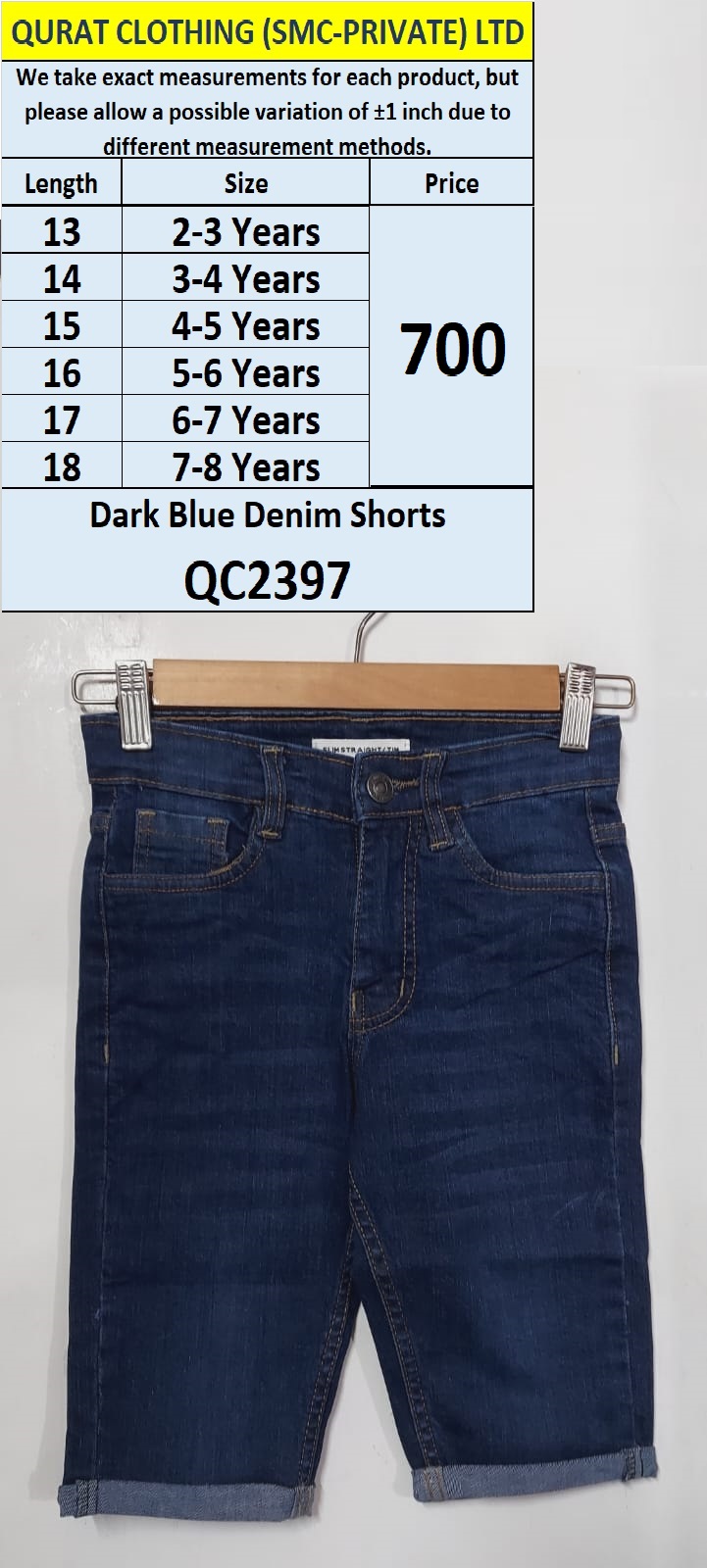 Dark Blue Denim Shorts QC2397