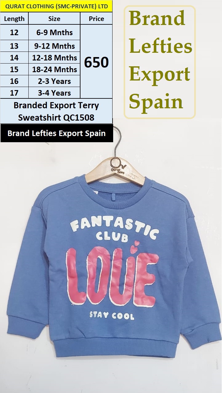 Lefties Brand Fantastic Club Terry Sweatshirt QC1508 Export Spain