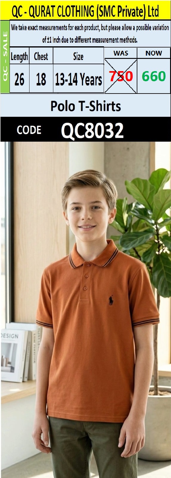 Boys Premium Polo T-Shirt - QC8032