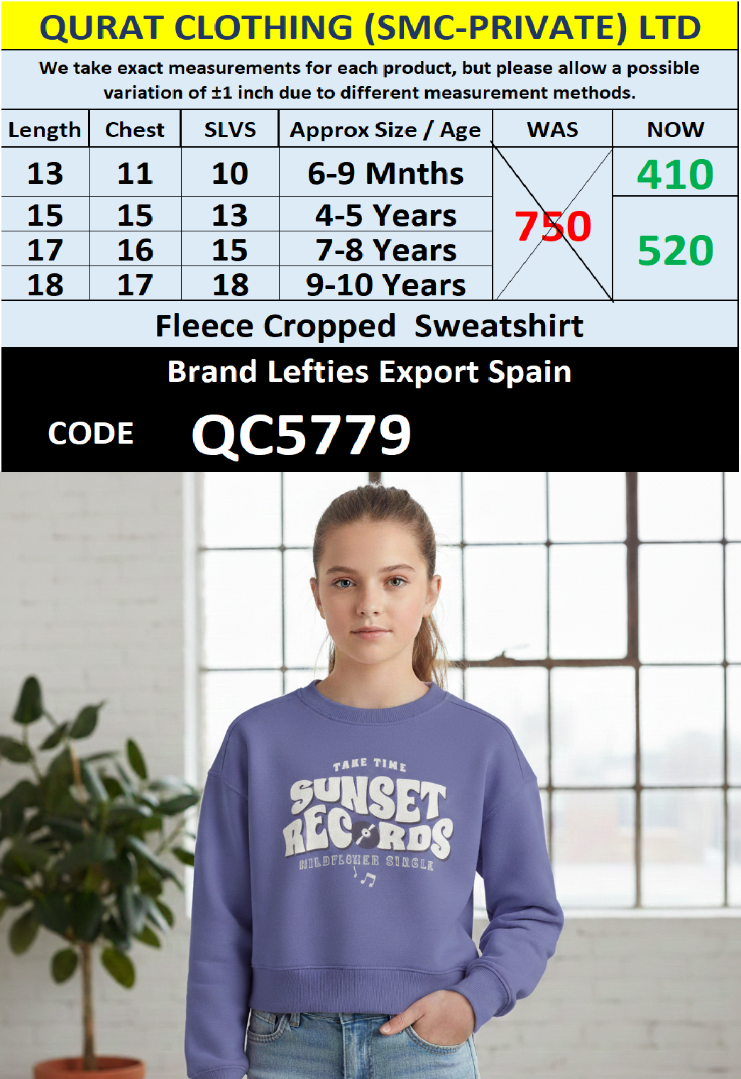 Lefties Brand Fleece Cropped Sweatshirt Export Europe - QC5779