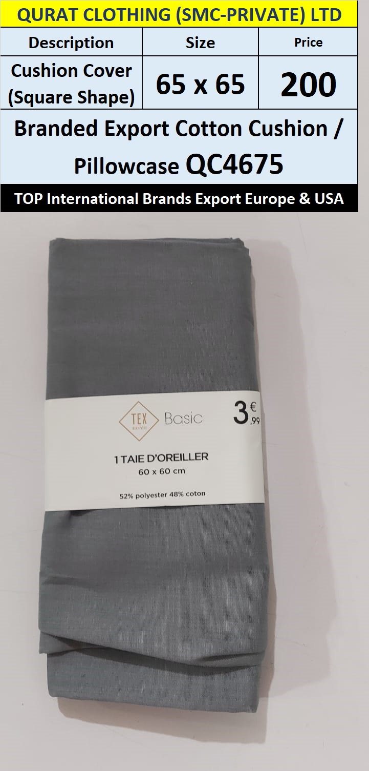 Top Intl Brand Cotton Cushion Cover Square Shape QC4675 Export Europe & USA