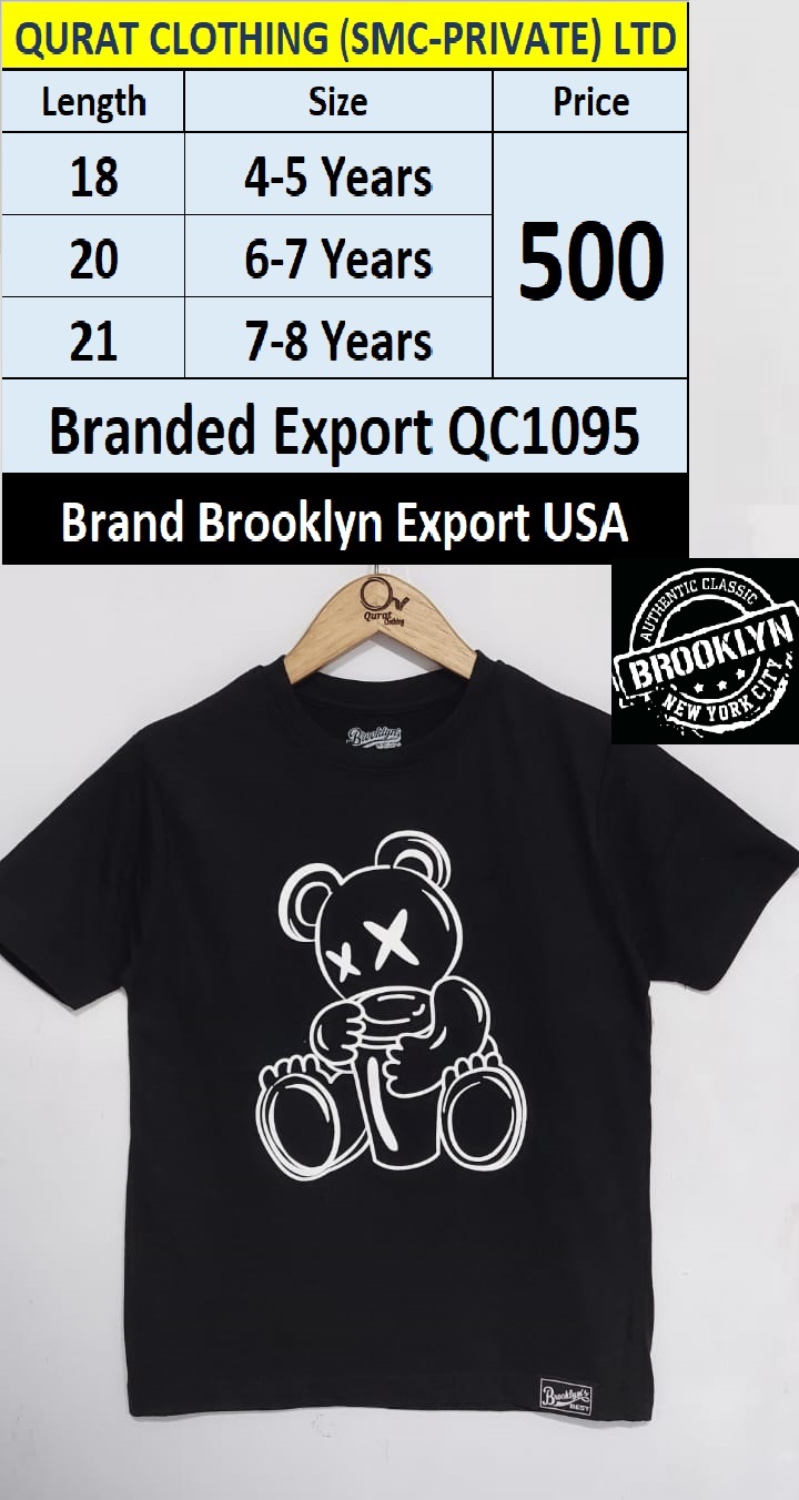 Brooklyn Brand Black T-shirt QC1095 Export New York 