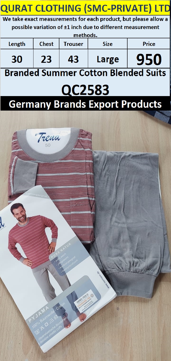International Brands Summer Cotton Blended Suits Export Germany QC2583