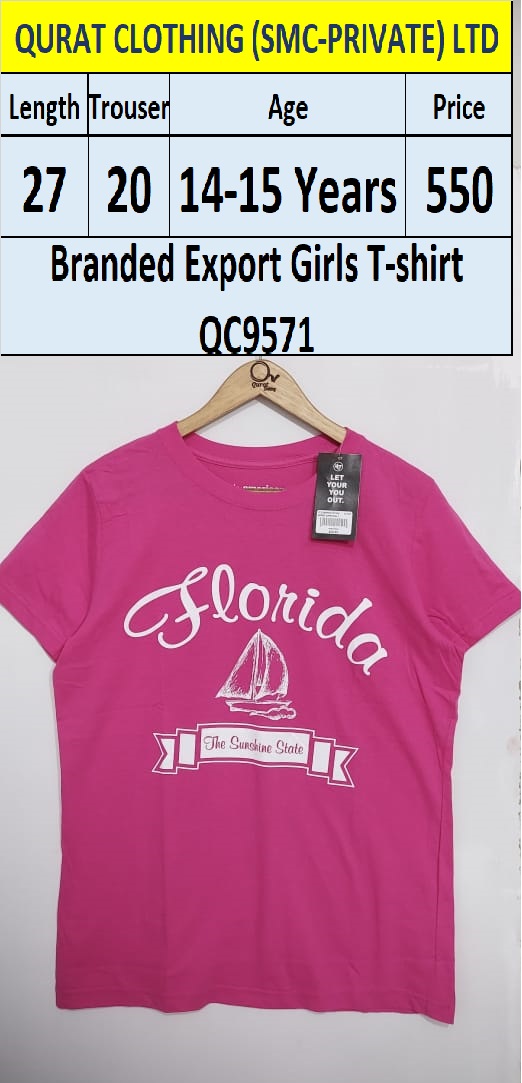 Branded Export Girls T-shirts Florida The Sunshine State QC9571