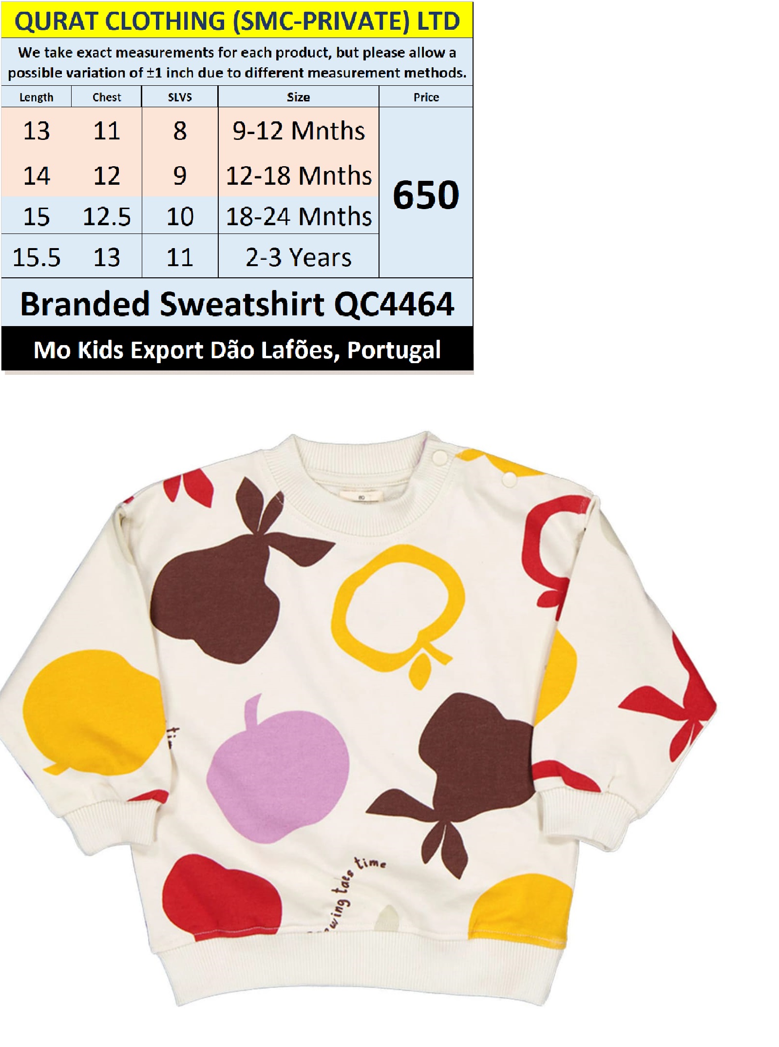 MO Clothing Brand Sweatshirt Export Dão Lafões, Portugal - QC4464
