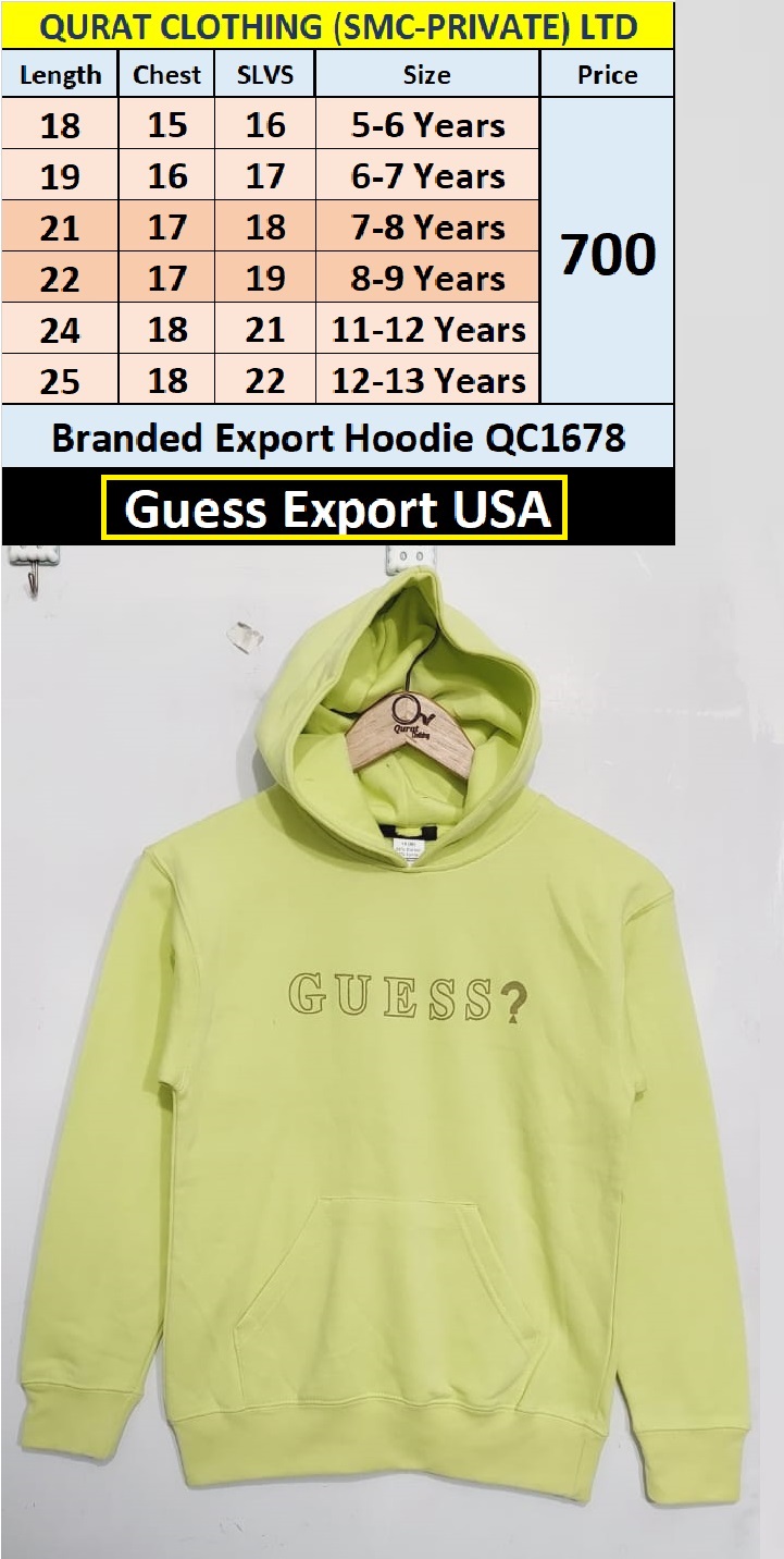 Guess Brand Export Hoodie QC1678 Export USA 
