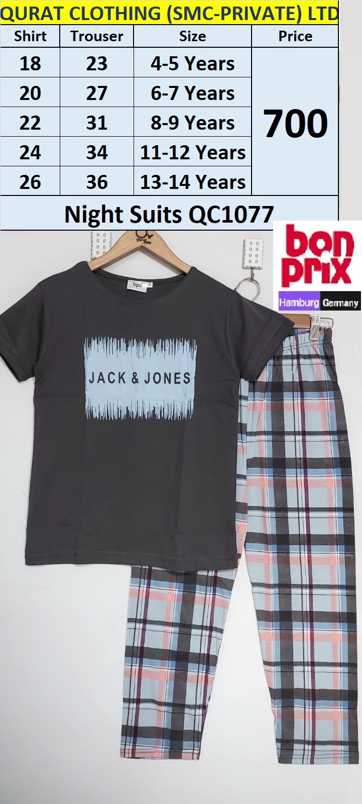 BPC Brand Jack & Jones Night Suit QC1077