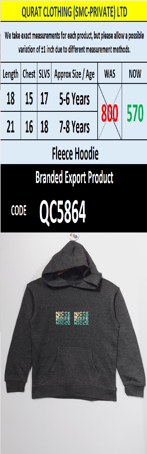 Top International Branded Export Hoodie / Sweatshirt Products - QC5864