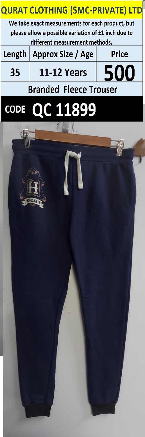 Branded Navy Blue Fleece Hogwarts Crest Drawstring Jogger Trousers — QC11899