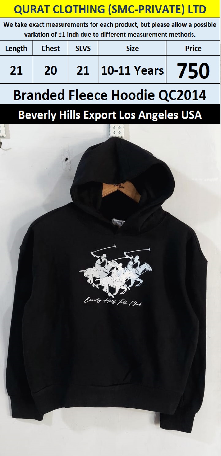 Beverly Hills Brand Fleece Hoodie QC2014 Export Los Angeles USA