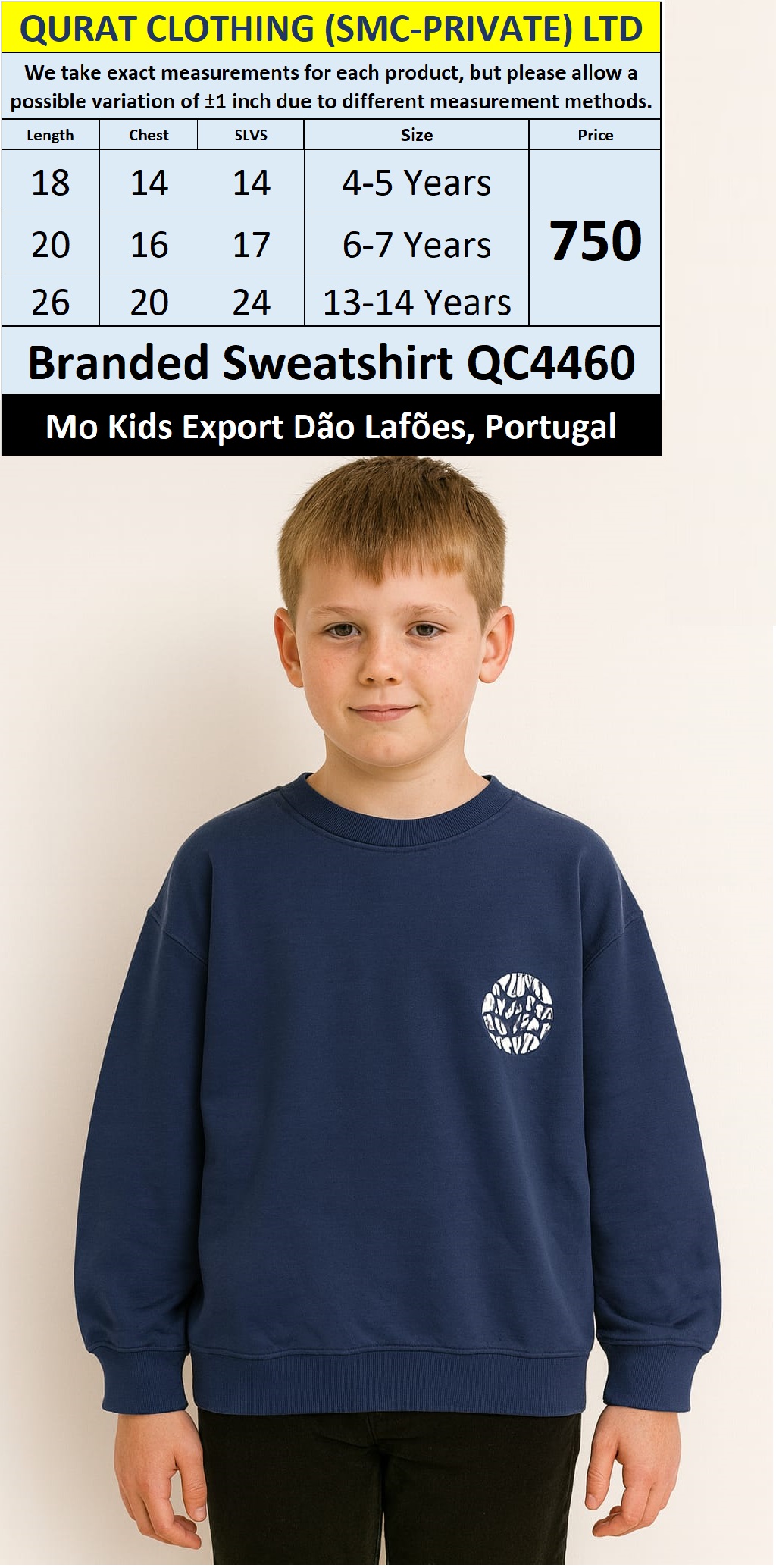 MO Clothing Brand Sweatshirt Export Dão Lafões, Portugal - QC4460