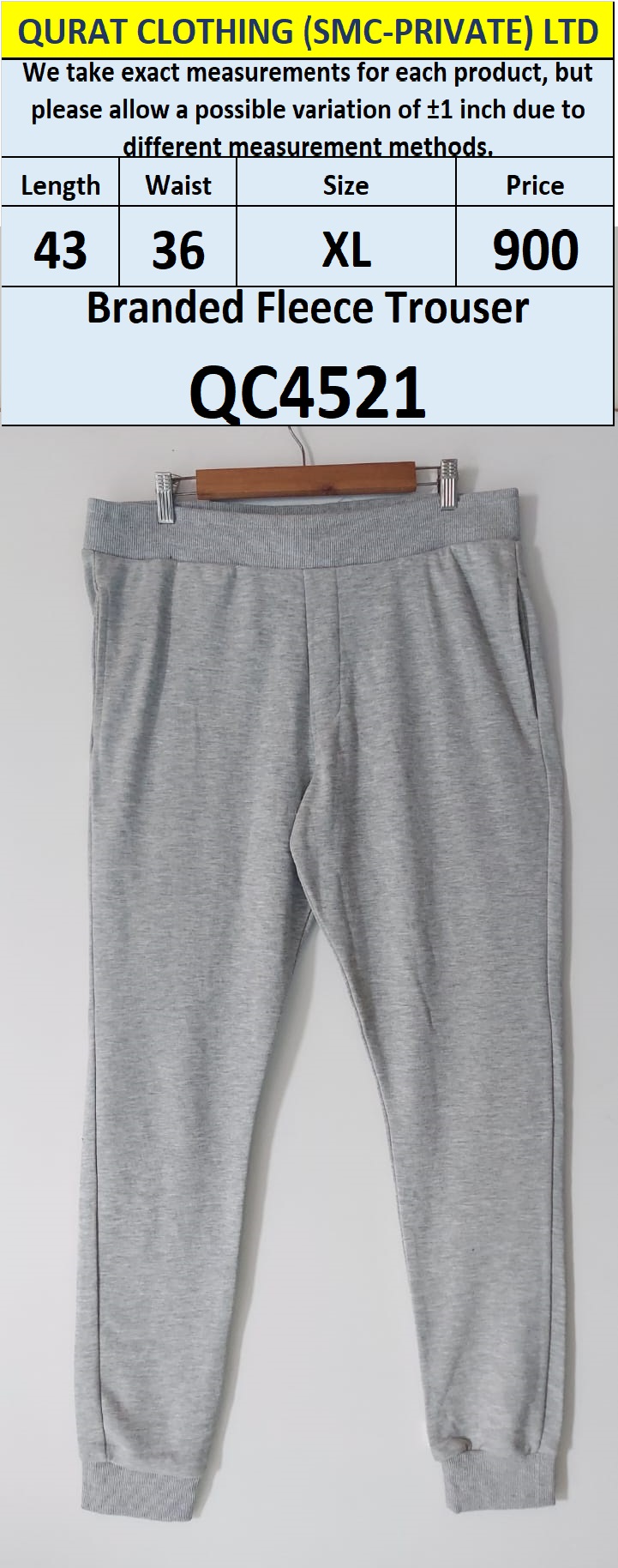 Brand Fleece Export Trouser QC4521