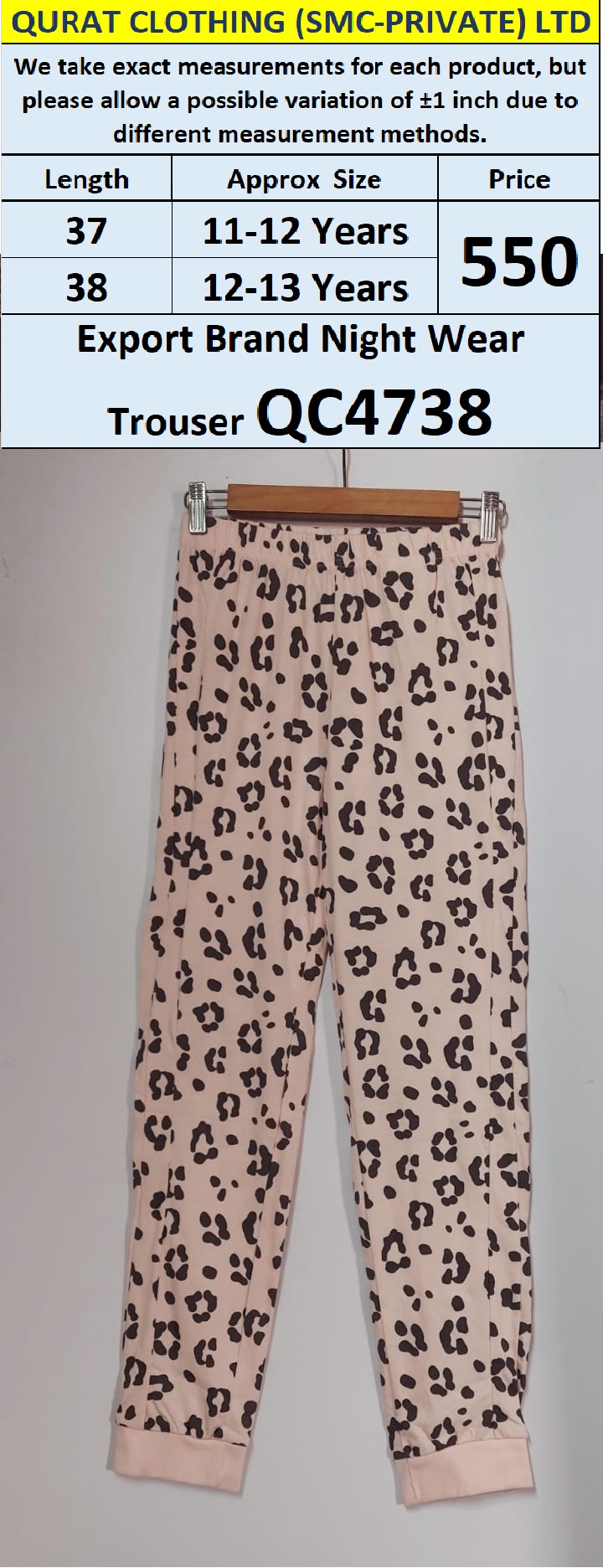 Export Brand Night Wear Trouser QC4738