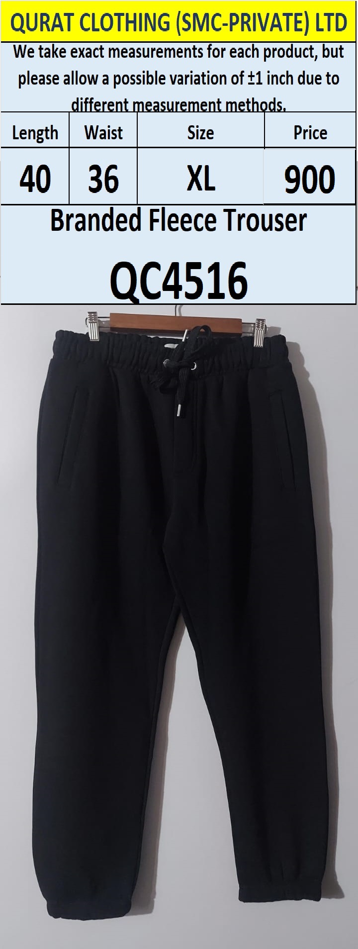 Brand Fleece Export Trouser QC4516