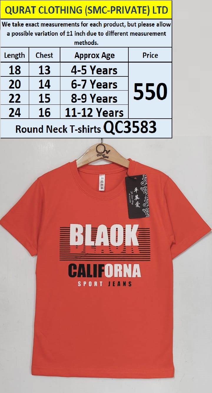 Round Neck Soft Cotton Blended T-shirts QC3583