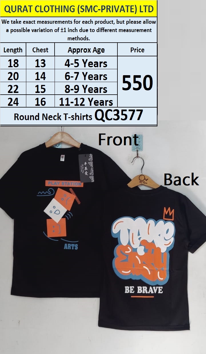 Round Neck Soft Cotton Blended T-shirts QC3577