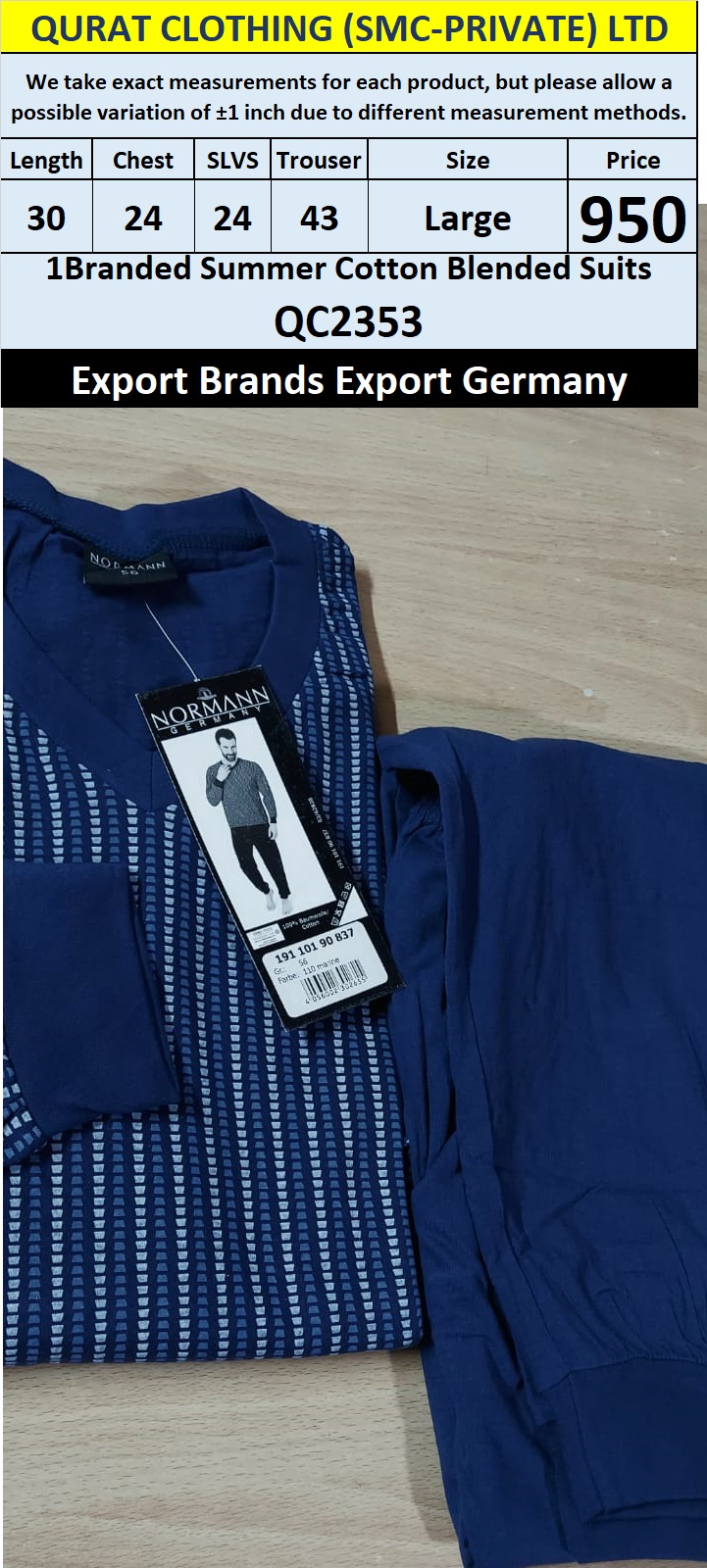 International Brands Summer Cotton Blended Suits Export Germany QC2353