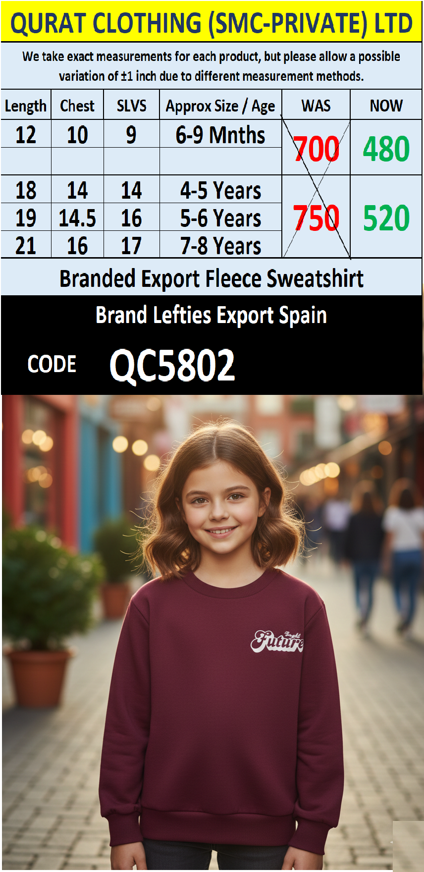 Lefties Brand Fleece Sweatshirt Export Europe - QC5802