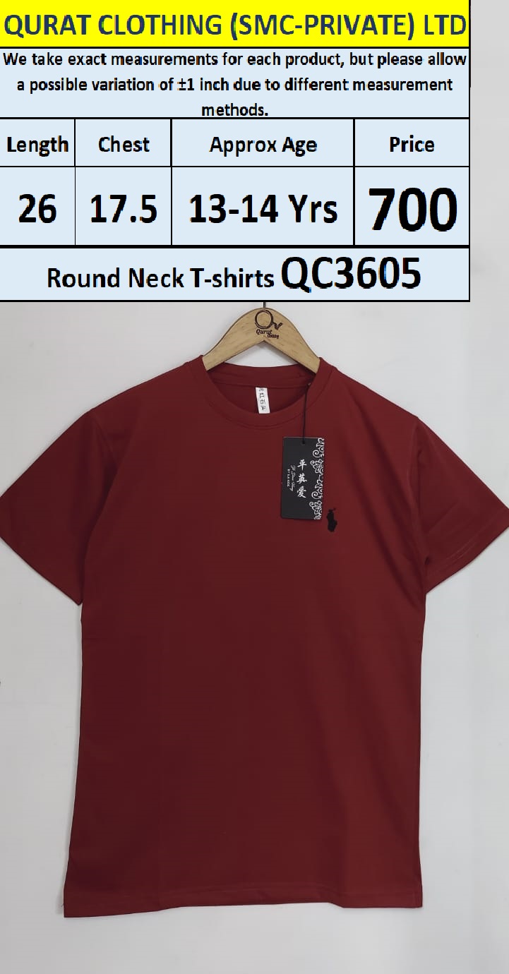 Round Neck Soft Cotton Blended T-shirts QC3605
