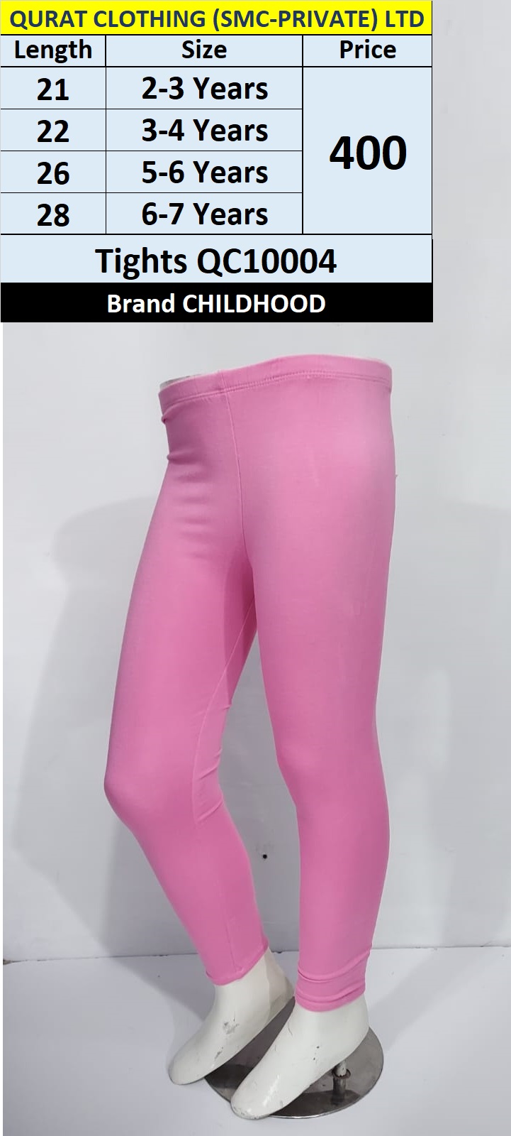 Childhood Brand Baby Pink Tights QC10004