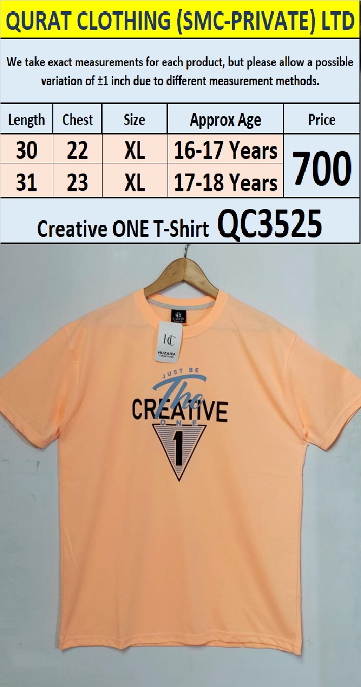 Soft Cotton Blended Creative ONE - T-Shirt QC3525