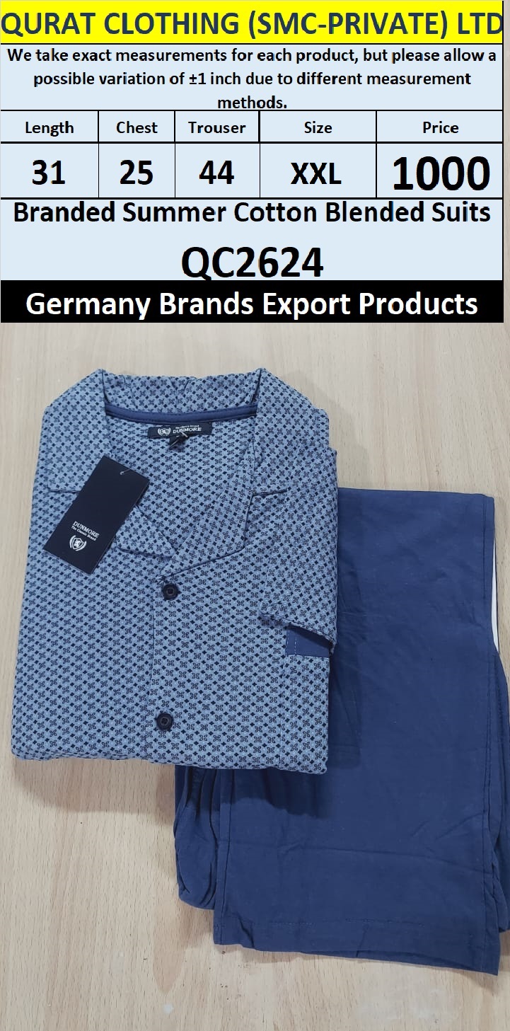 International Brands Summer Cotton Blended Suits Export Germany QC2624