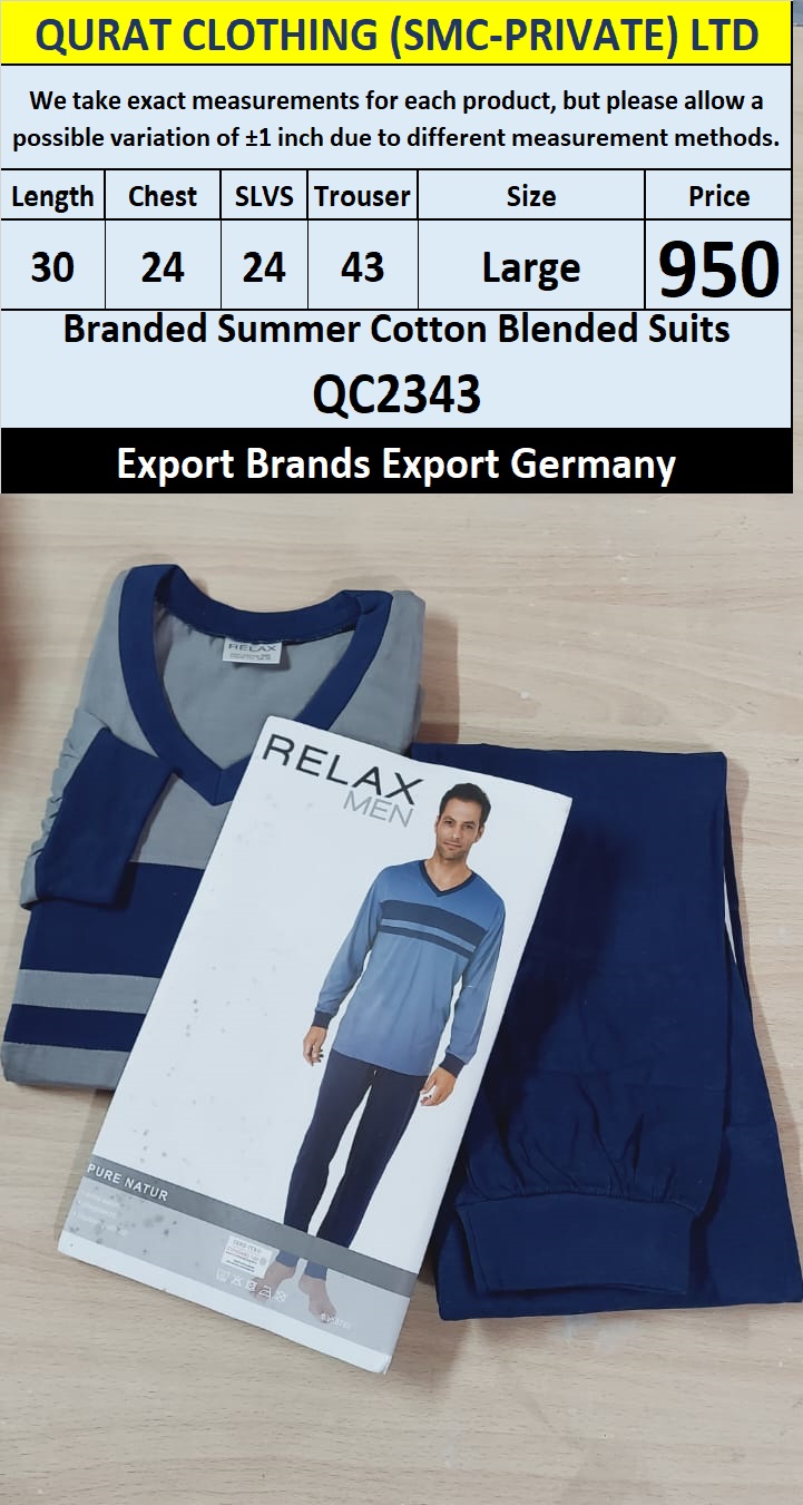 International Brands Summer Cotton Blended Suits Export Germany QC2343