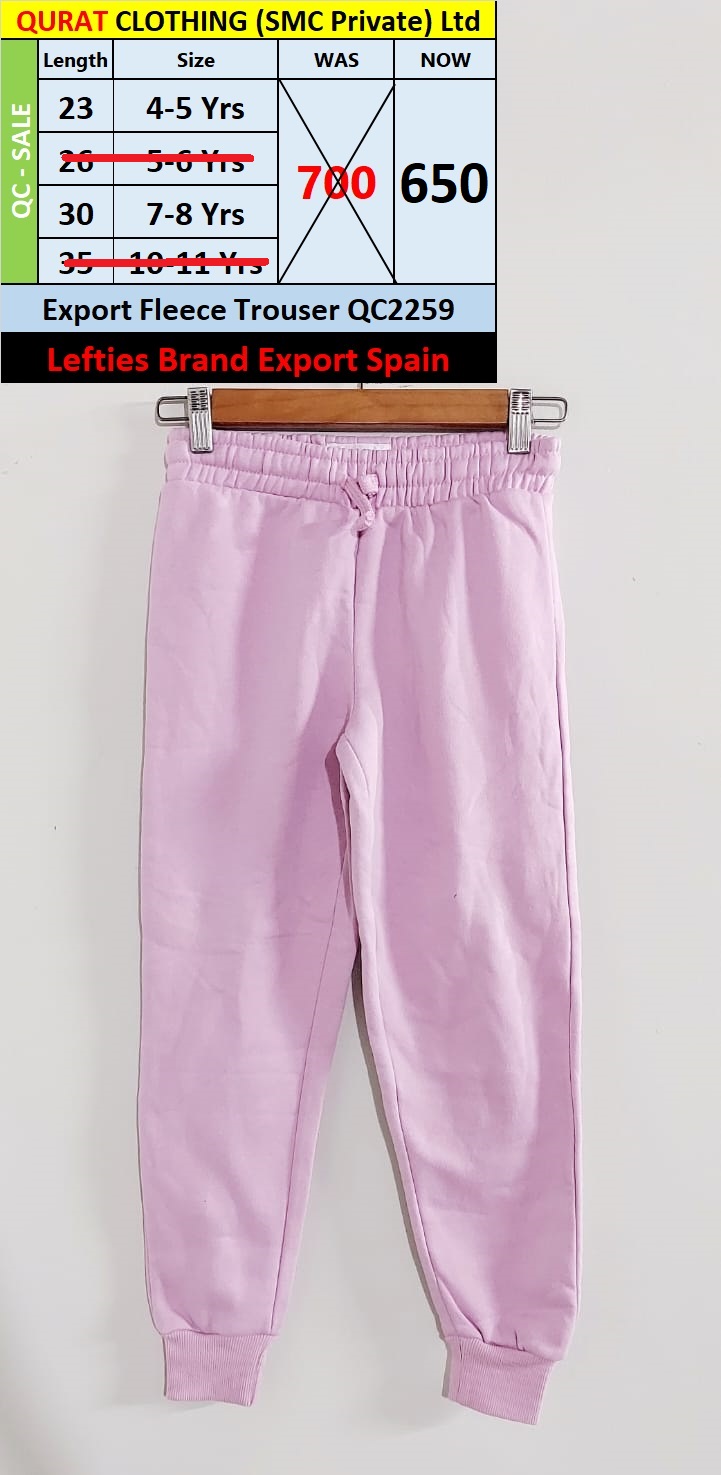 Lefties Brand Export Fleece Trouser QC2259 Export Spain