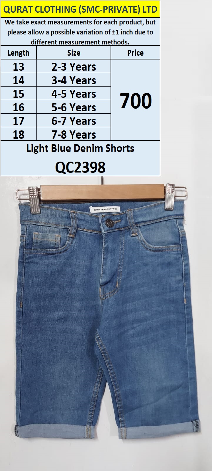 Light Blue Denim Shorts QC2398