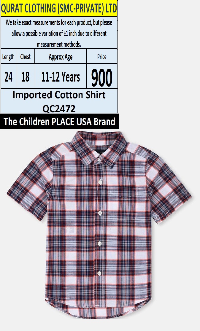 The Children Place Brand Imported Cotton Shirt QC2472 USA Brand