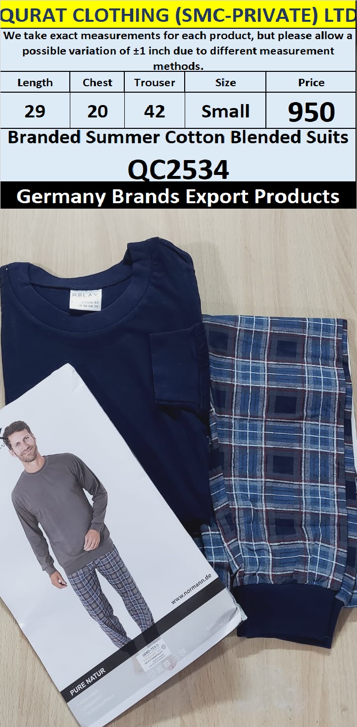 International Brands Summer Cotton Blended Suits Export Germany QC2534
