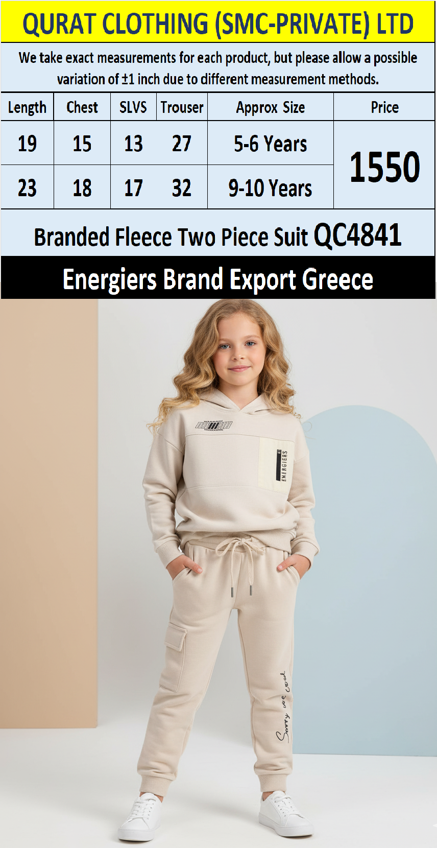 Energiers Brand Fleece Two Piece Suits QC4841 - Export Greece