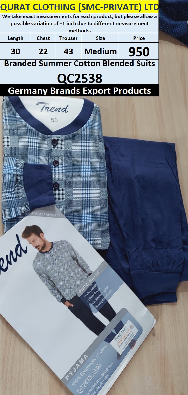 International Brands Summer Cotton Blended Suits Export Germany QC2538
