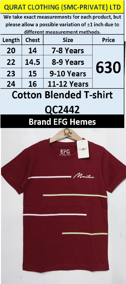 EFG Hemes Brand Cotton Blended T-shirt QC2442