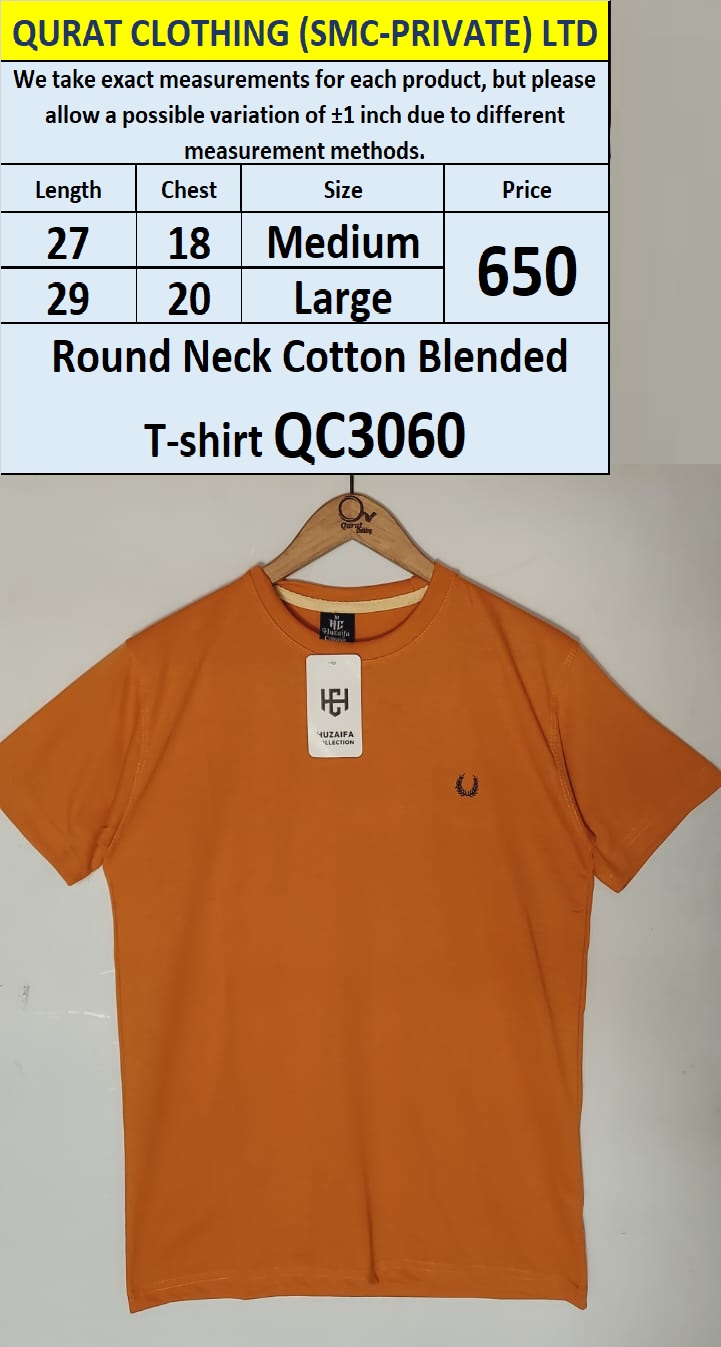 Round Neck Cotton Blended T-shirt QC3060