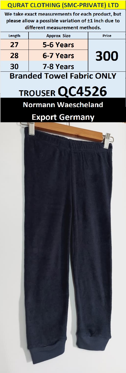 Normann Waescheland Brand Towel Fabric ONLY TROUSER Export Germany - QC4526