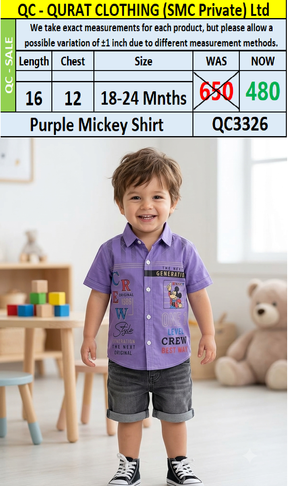 Purple Mickey Shirt QC3326