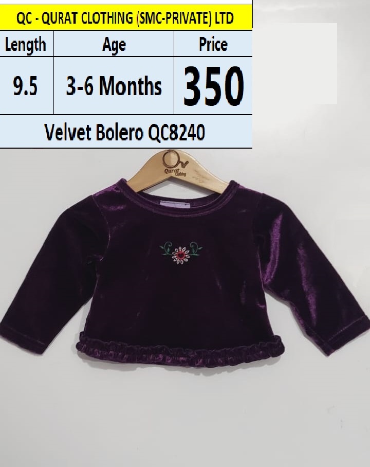 Branded Velvet Bolero QC8240