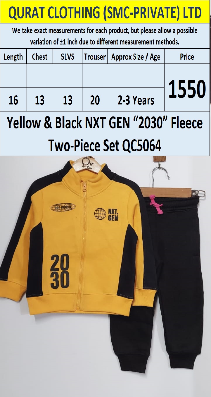Yellow & Black “NXT GEN 2030” Fleece Two-Piece Set QC5064  - QC5064