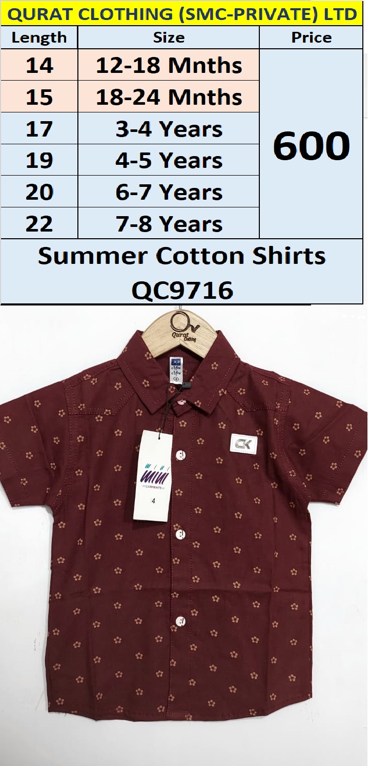 Maroon Printed Summer Cotton Shirts QC9716