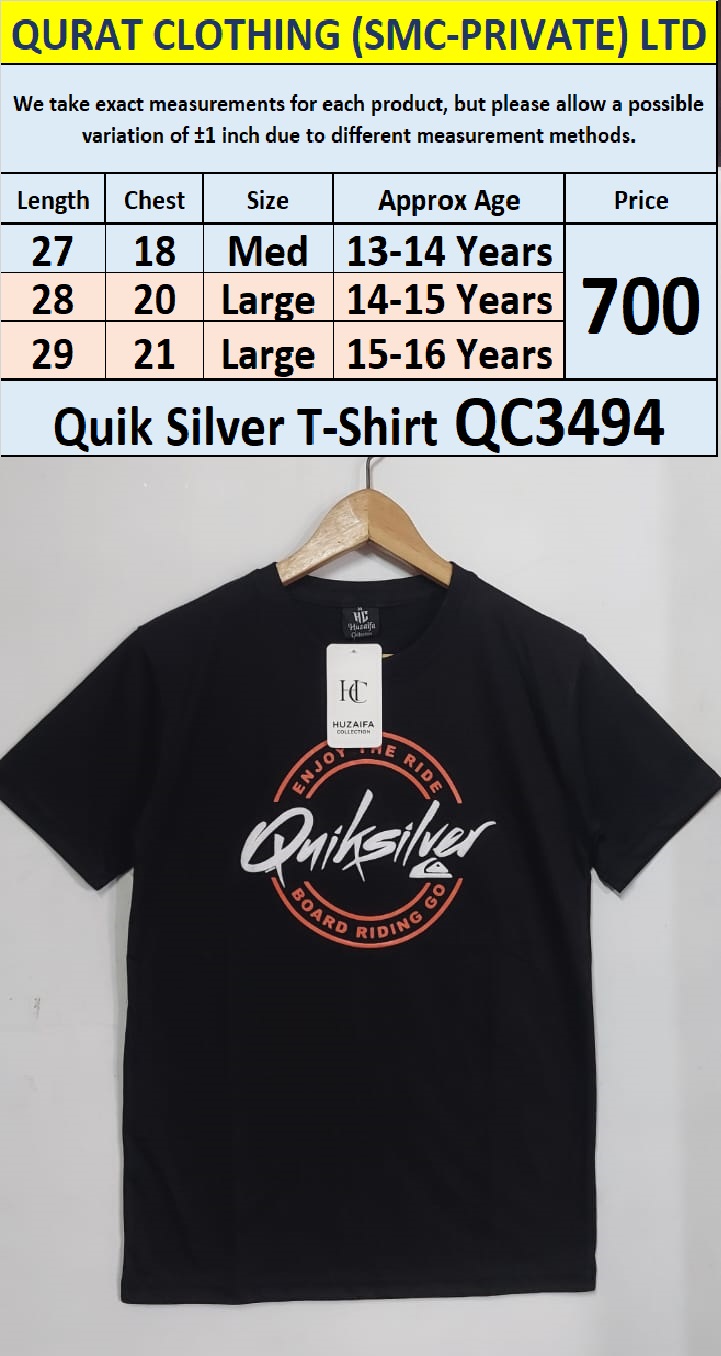 Soft Cotton Blended Quik Silver T-Shirt QC3494